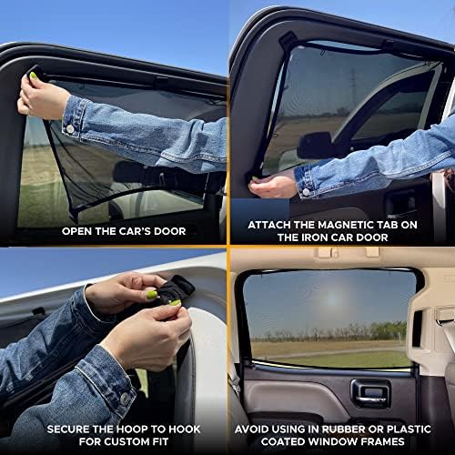 מתיחה מגנטית Econour כך שתתאים לצל שמש לרכב | גווני רכב לחלונות צדדיים התינוק מציע הגנה מלאה מפני קרני השמש